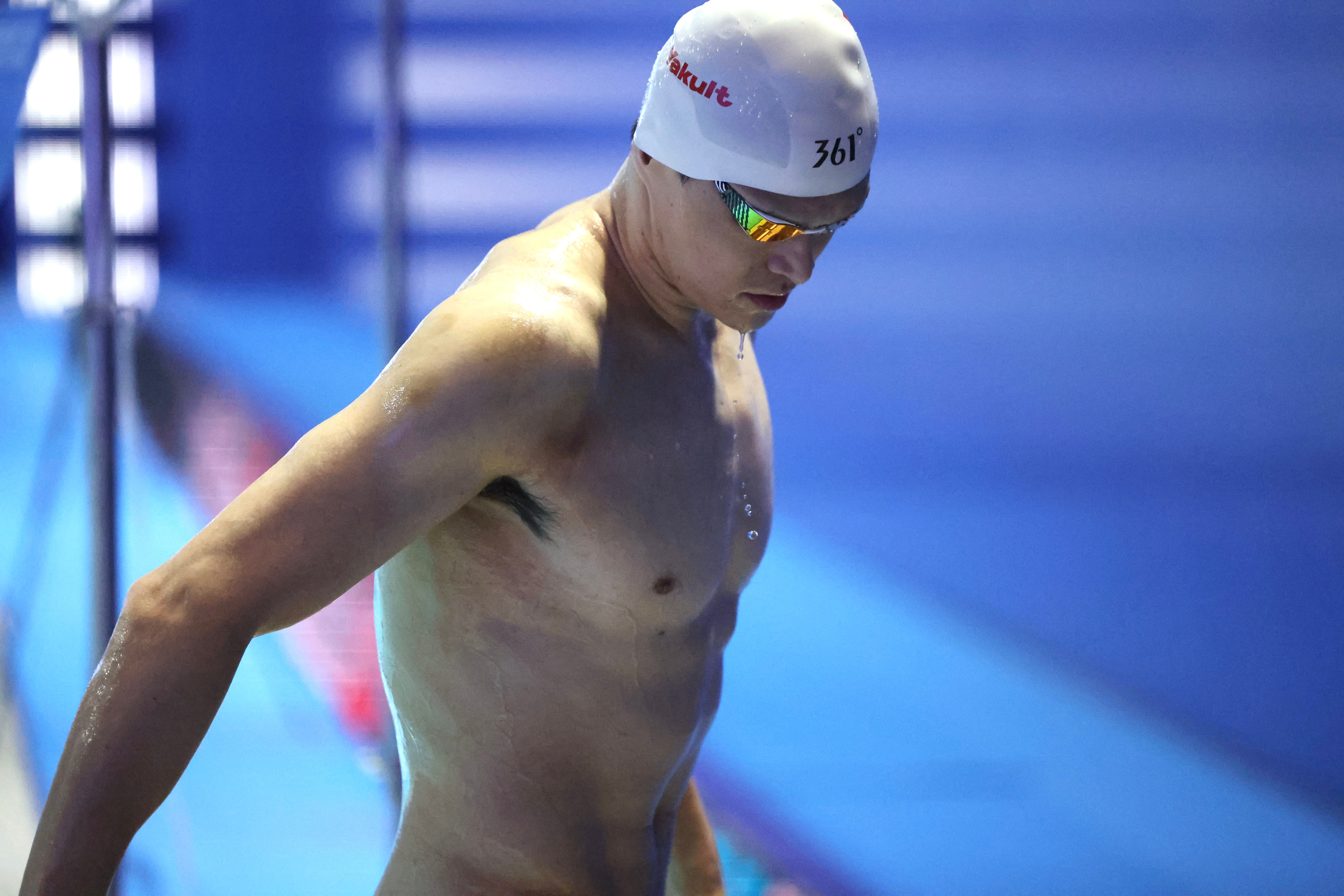 #孙杨首秀比赛试水#孙杨今日试水，32岁的他肌肉线条依旧完美2024年全国夏季游