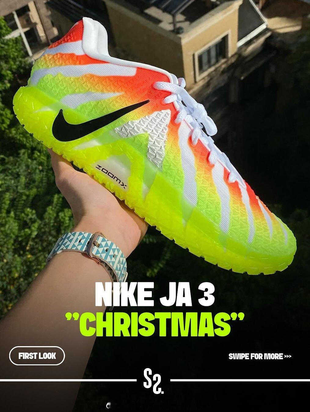 莫兰特Nike Ja 3“Christmas”圣诞🎄配色！莫兰特莫兰特三代ja