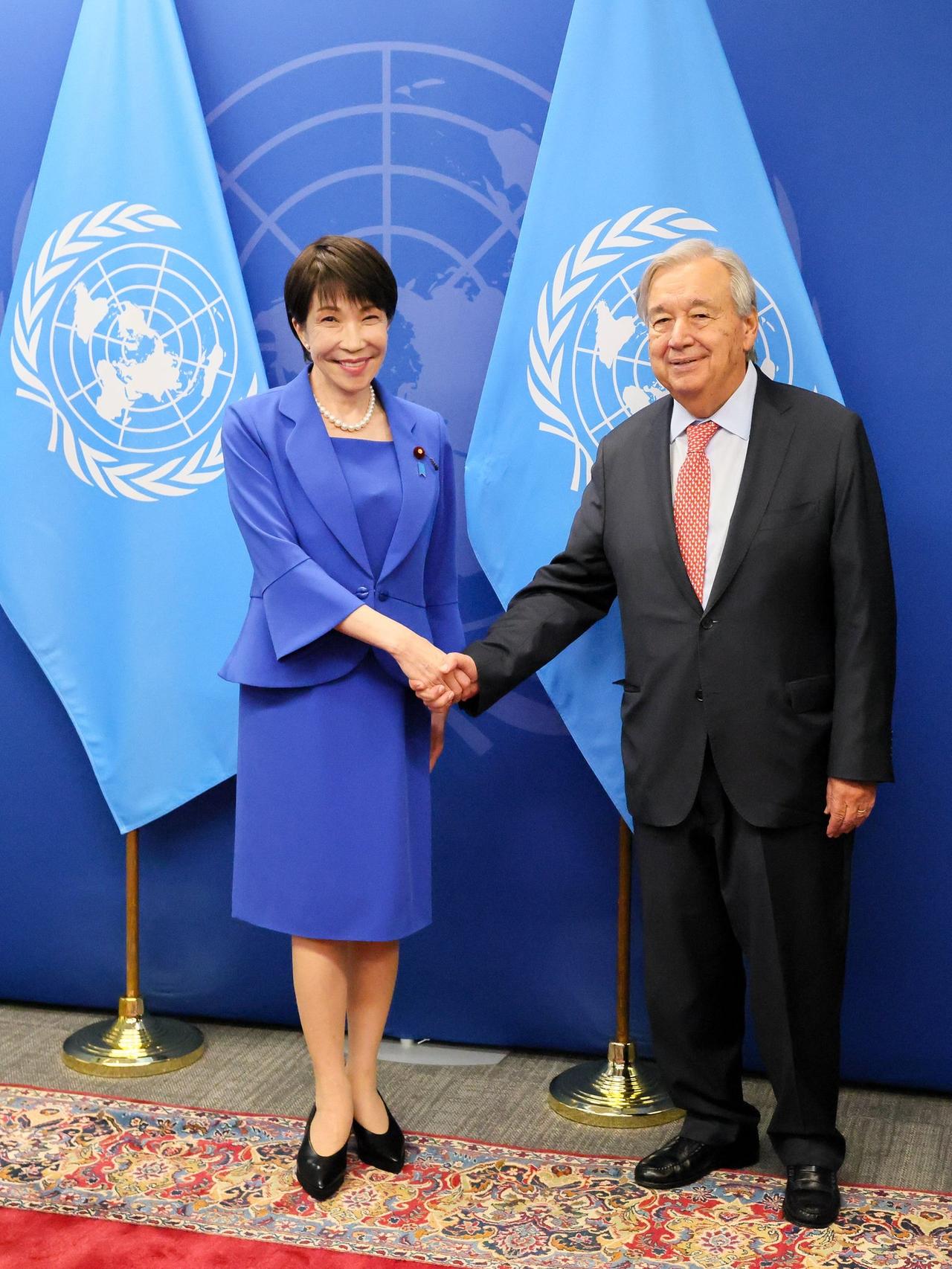 日本首相高市早苗9月23日发文，在赴纽约出席联合国大会期间其与联合国秘书长古特雷