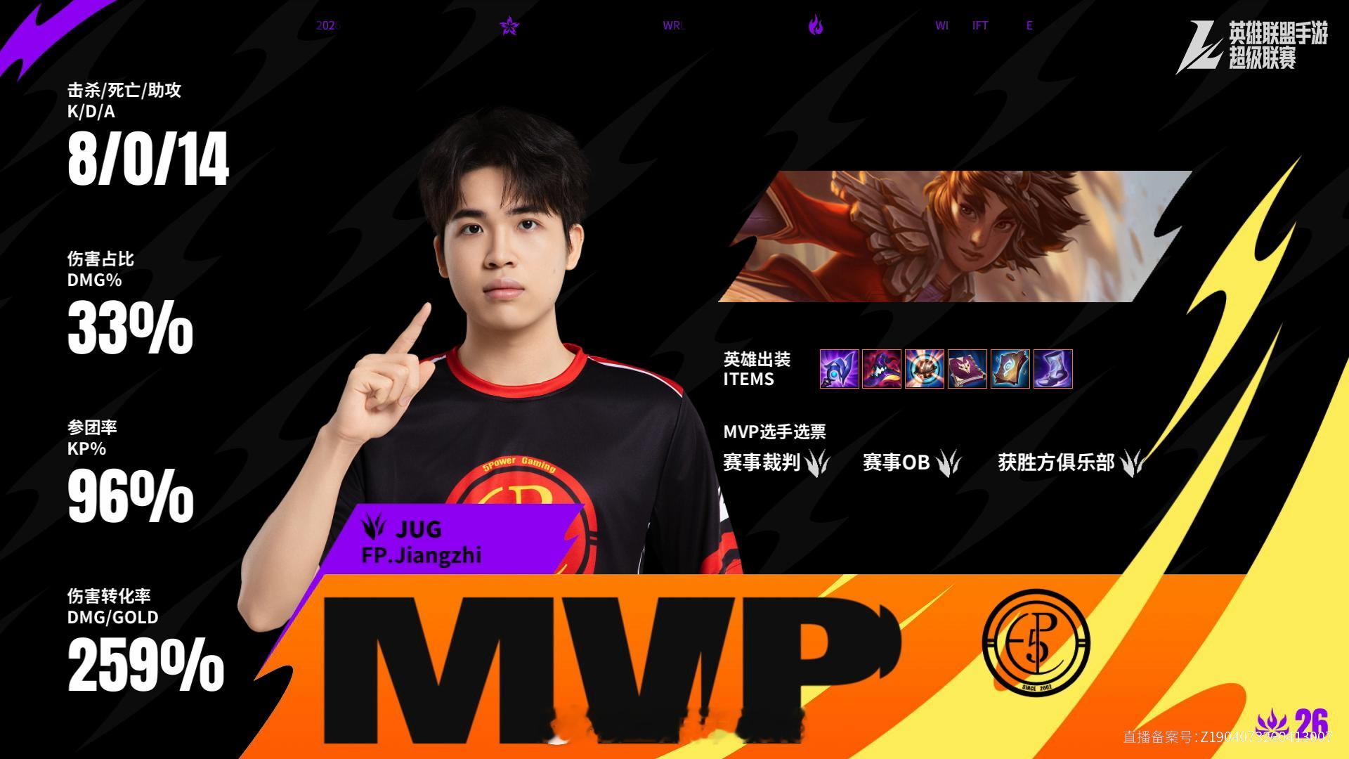 FP对阵SS1第二场赛后数据，MVP2026WRL夏季赛英雄联盟手游赛事英雄联盟
