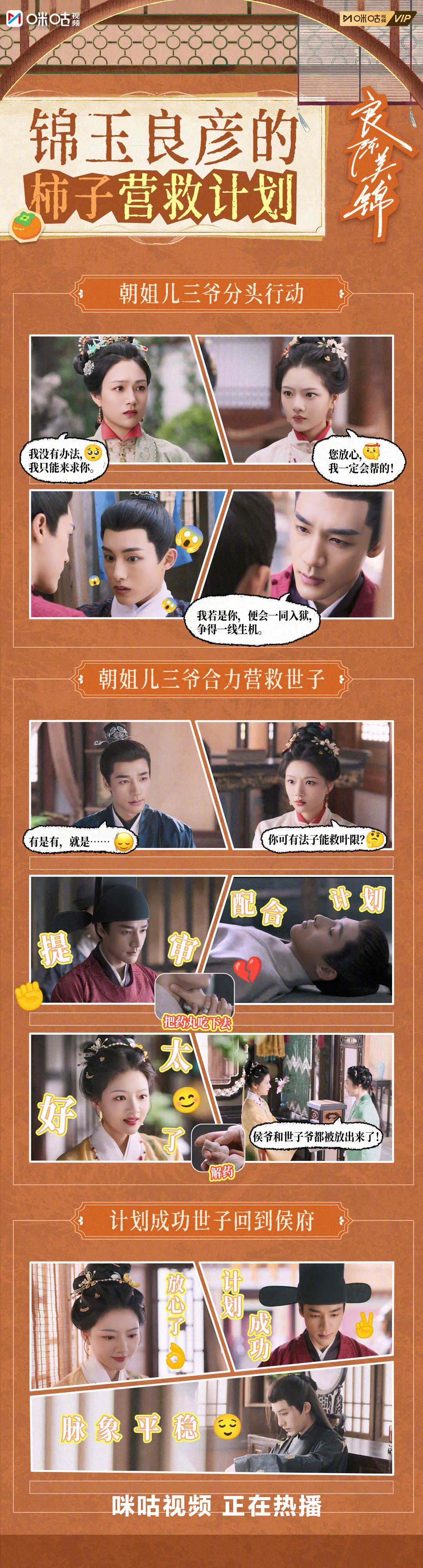 #上咪咕看良陈美锦# 【陈意满满】双强合力，buff加满！朝姐儿和三爷暗中筹谋步