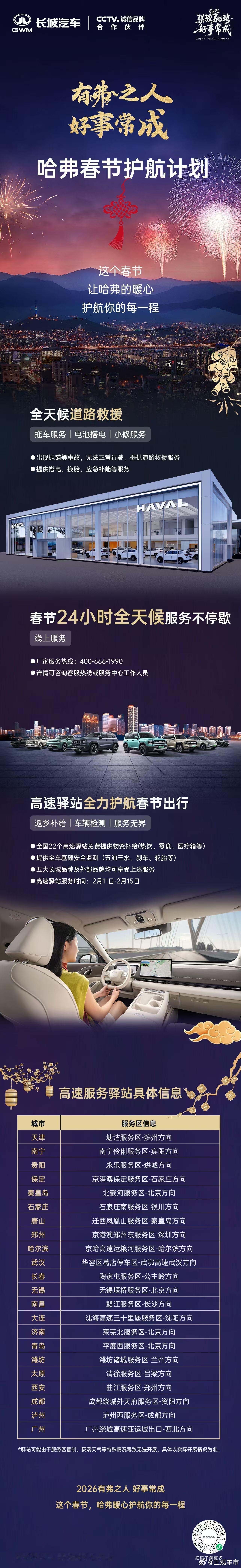 岁末的车流，载着归家的心哈弗春节护航计划，暖心上线春运路上，让哈弗的暖意，陪你走