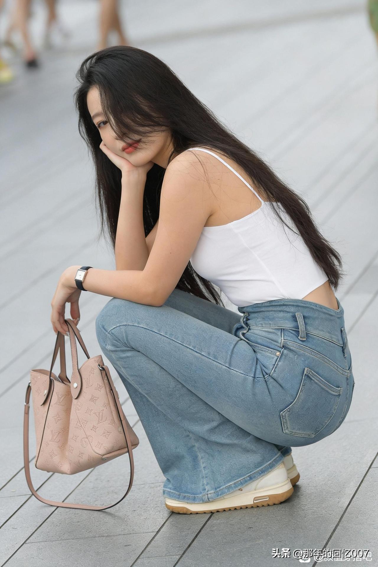 都市少女风里，白背心搭牛仔裤简直是经典中的经典，轻松随性又出片。
夏天穿这组合去