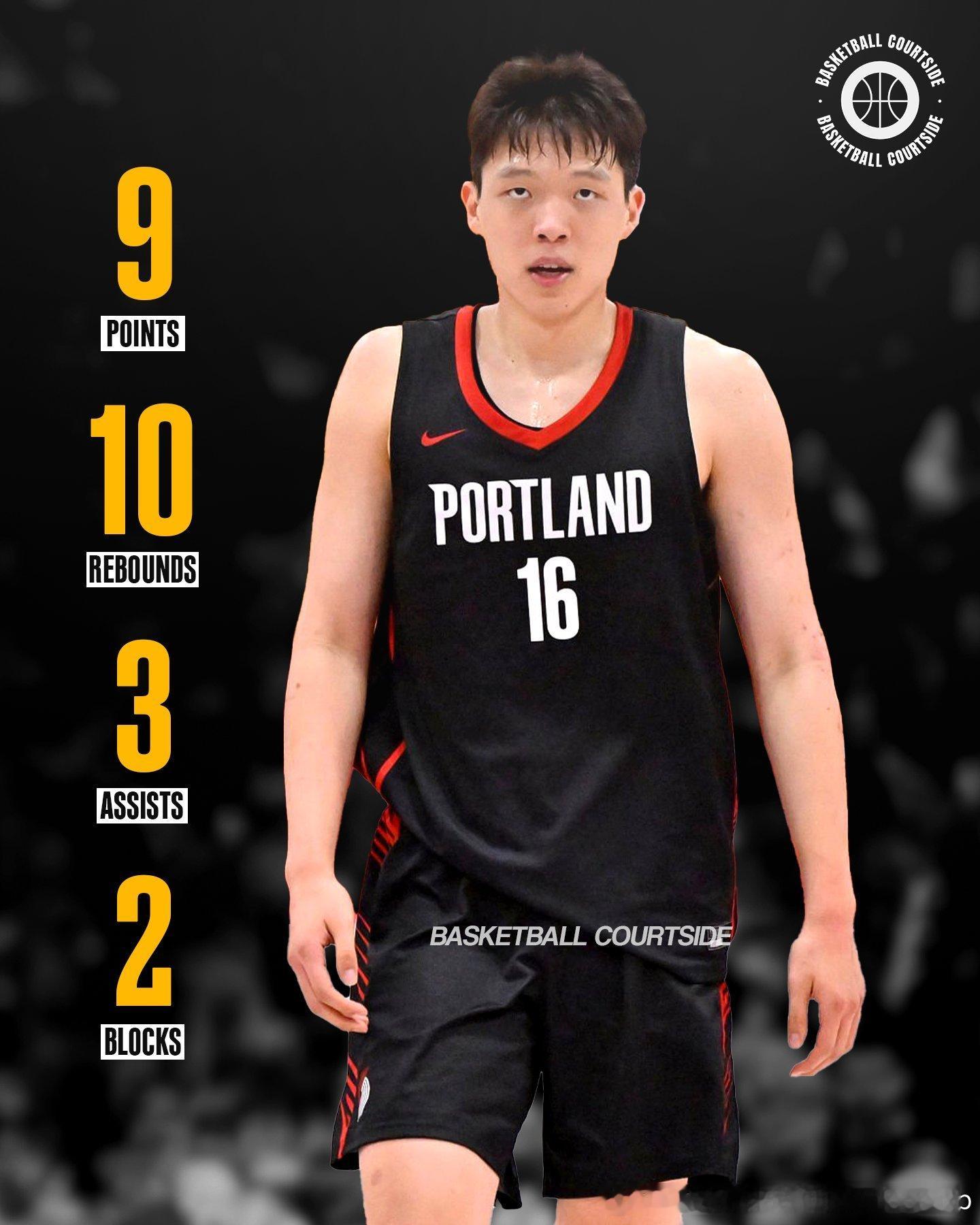 杨瀚森对阵爵士拿下准两双9分10板3助2帽杨瀚森NBA中国男篮
