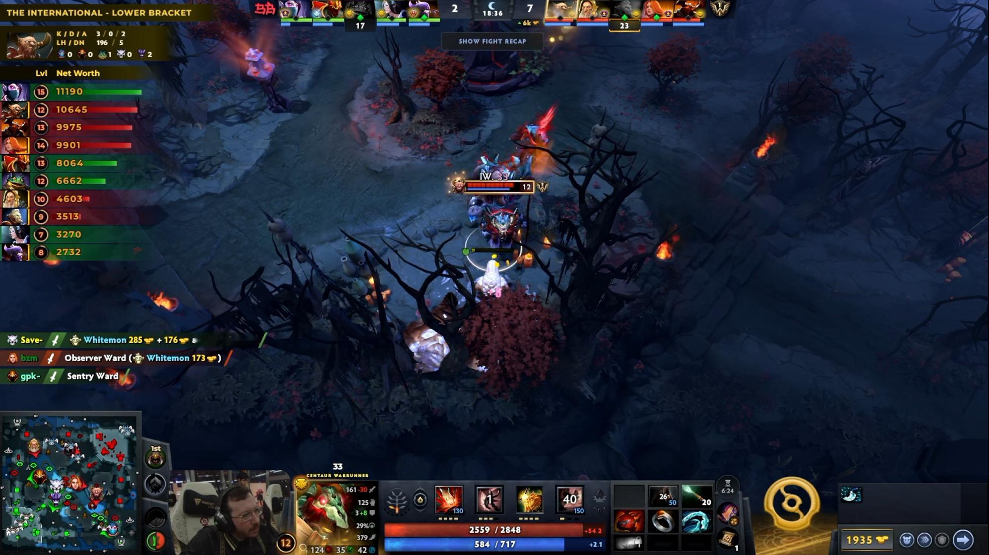 DOTA2TI15 淘汰赛败者组第一轮IW对阵BB战队BO3第一局，经过38分钟
