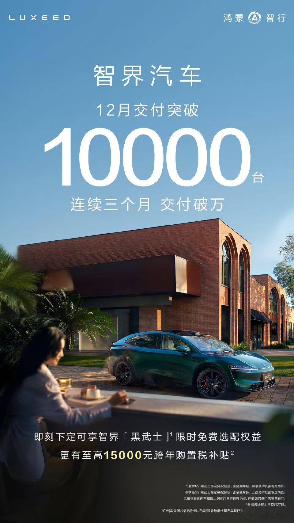 智界R7和智界S7，销量基本上是10000台和1000台的关系。R7年中有个销量