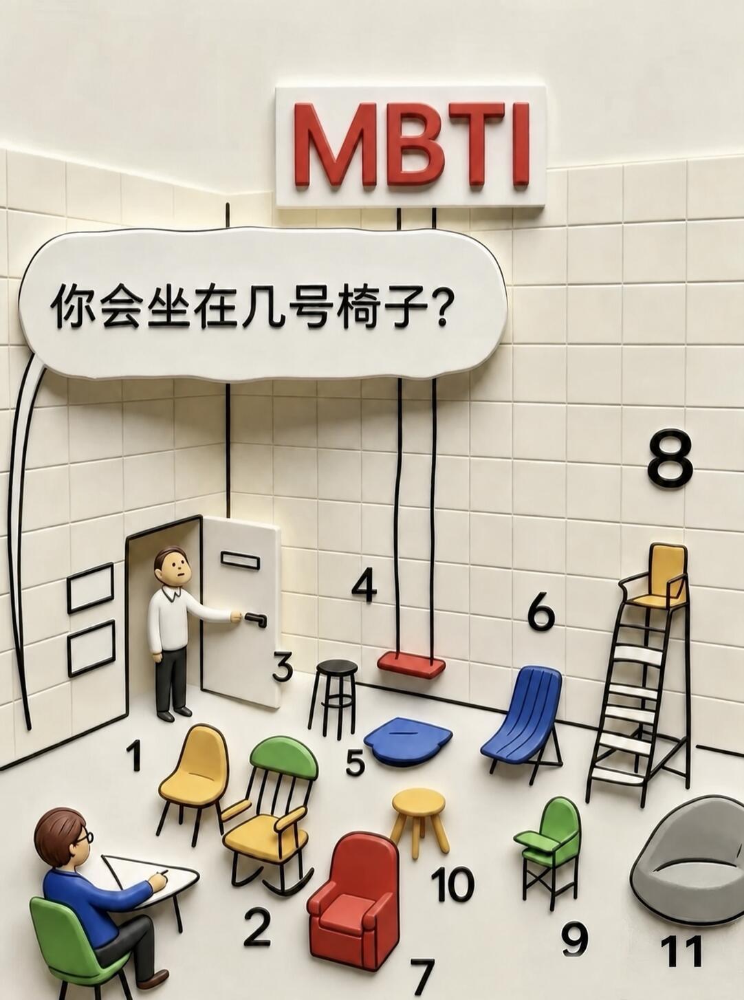 以你的性格，当你进入这个会议室时，你会选择坐哪个位置？