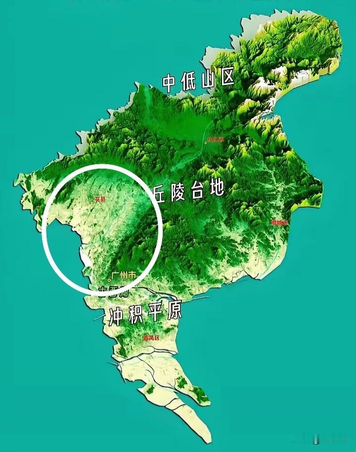 看看广州的地形图，广花平原如此广袤，坐拥空铁枢纽，重视不足，发展不力，很可惜啊！