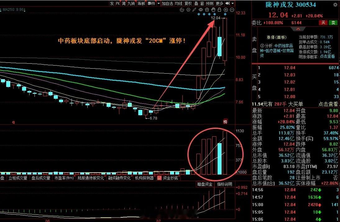 大A今天最牛的票已经诞生了！公司正受益于中药振兴发展的政策加码，今天从低位直接2