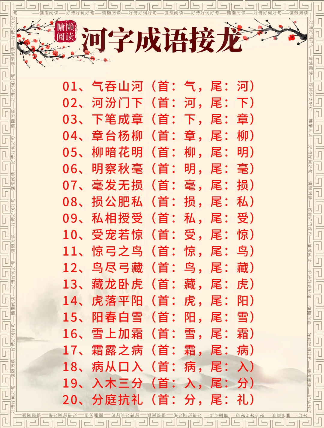 好玩又涨知识｜含河成语接龙合集