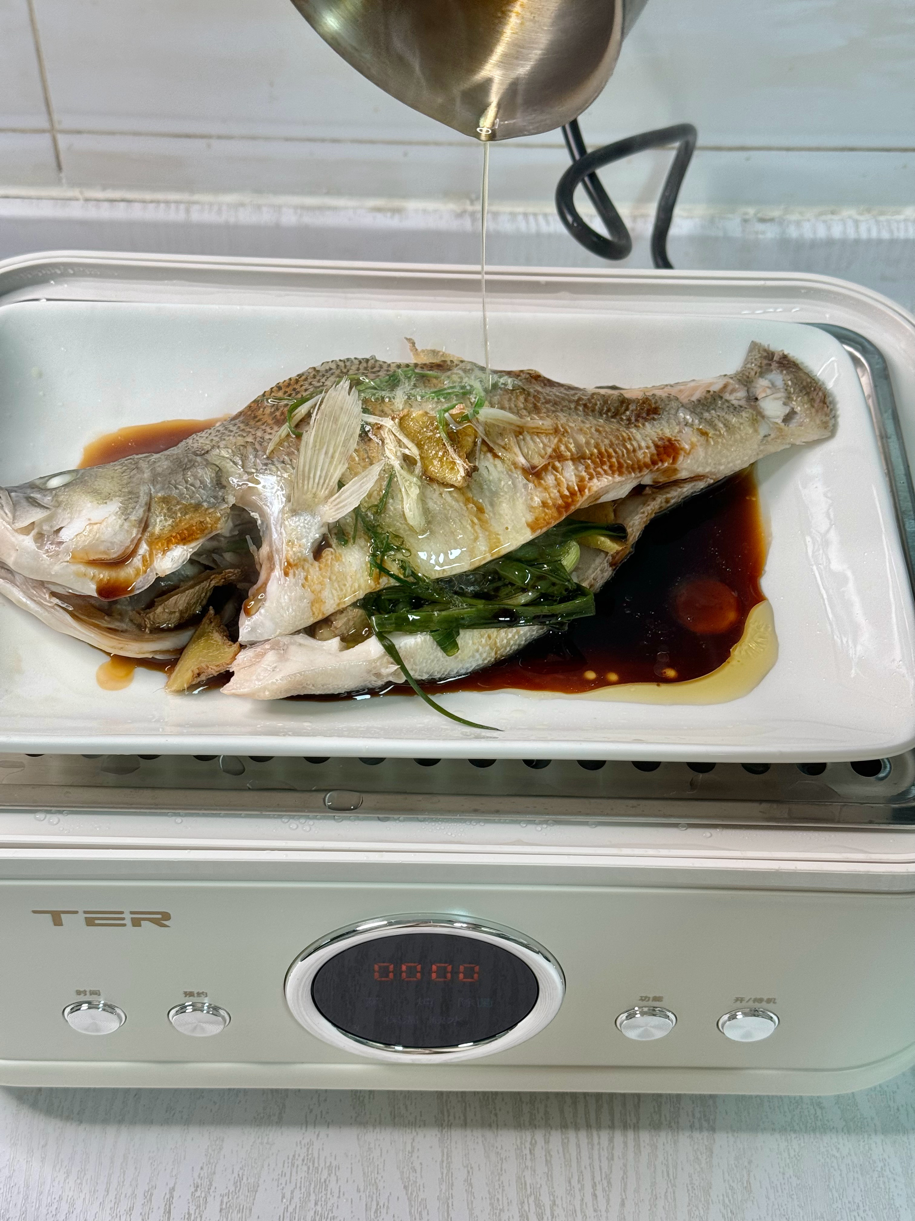 视频用的TER蒸锅申请到.团jia啦！不锈钢材质！两层设计，蒸炖同时进行，10L