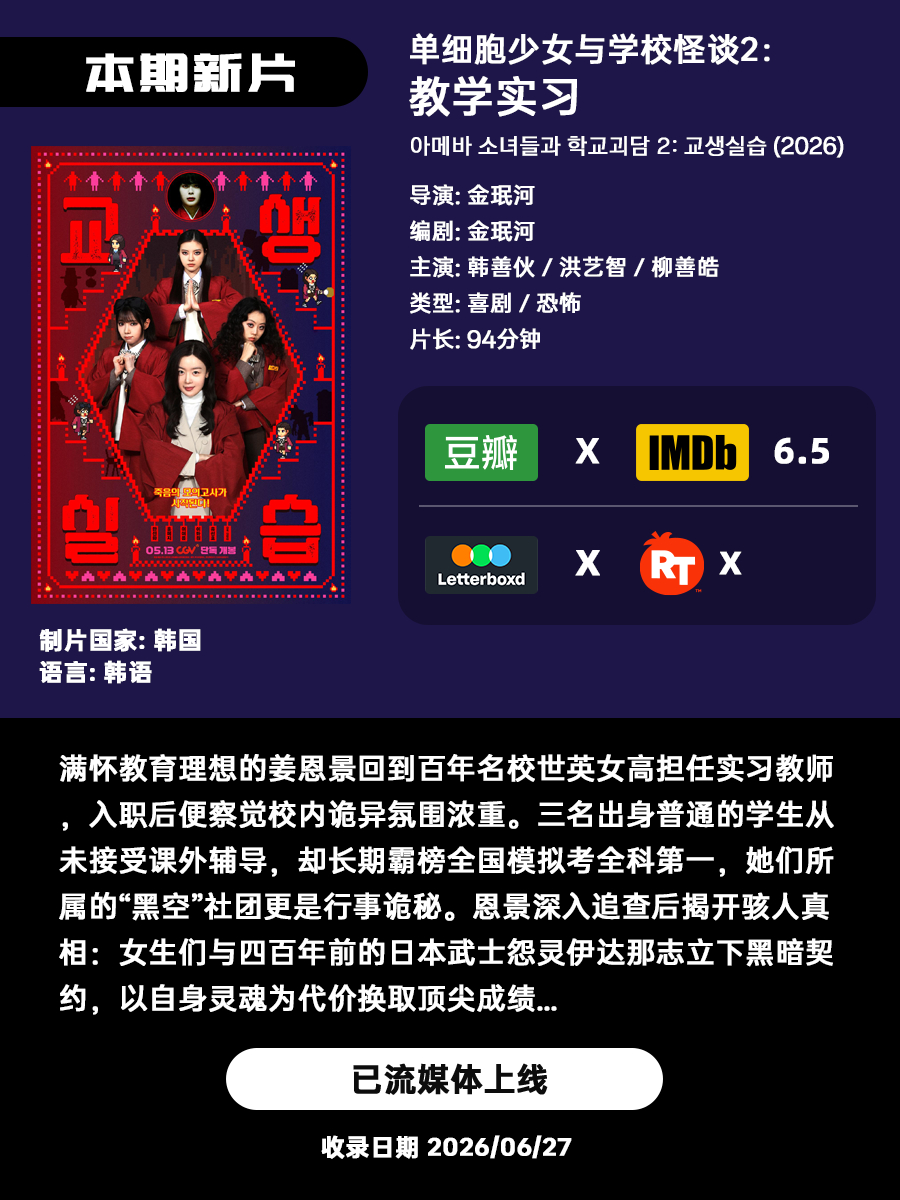 前两天在搞冷门拾遗篇的视频【网页链接】，今天来补一下隔周的近期流媒上线恐怖/惊悚