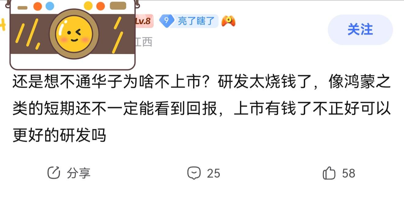 其实原因很简单，研发虽然投入多，但是不缺钱吧～而且不上市就不会受到资本影响，技术