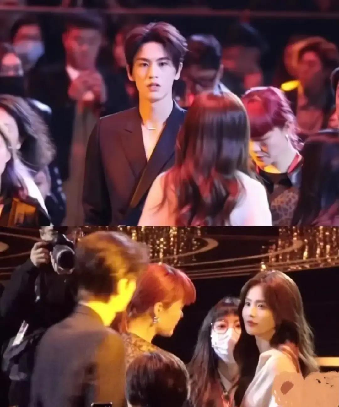 白鹿张凌赫在2025微博之夜同框，镜头切过去那一刻台下尖叫直接盖过主持人。

两