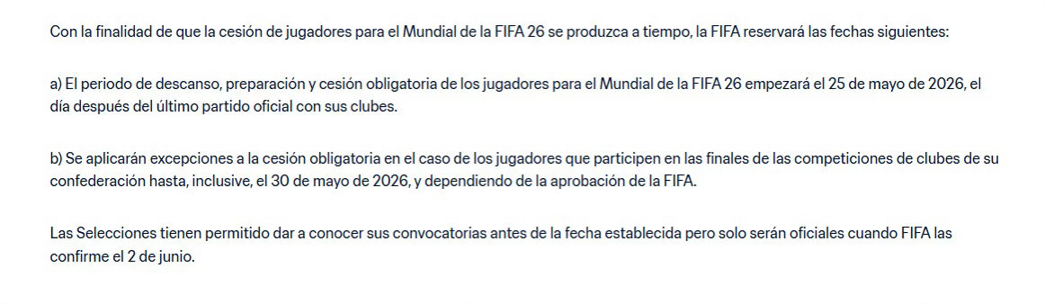 2026美加墨世界杯 🚨国际足联今日发布了指引，明确指出：除国际赛事决赛外，5