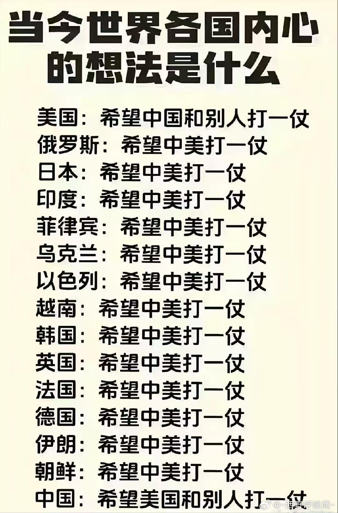 除了最下面的这个国家，前面这些国家没一个能达成心愿！