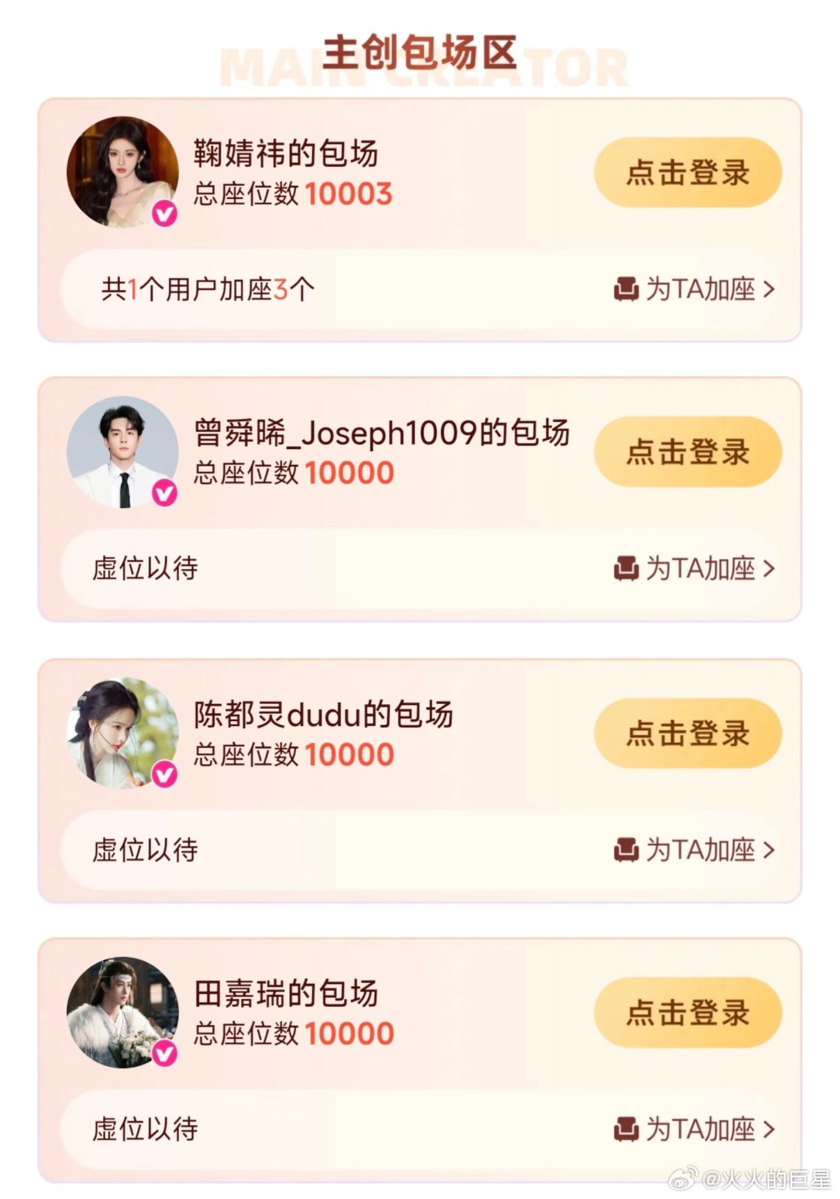 燥候了！月鳞绮纪4位主演每个人云包场一万份鞠婧祎曾舜晞陈都灵田嘉瑞每人云包场一万