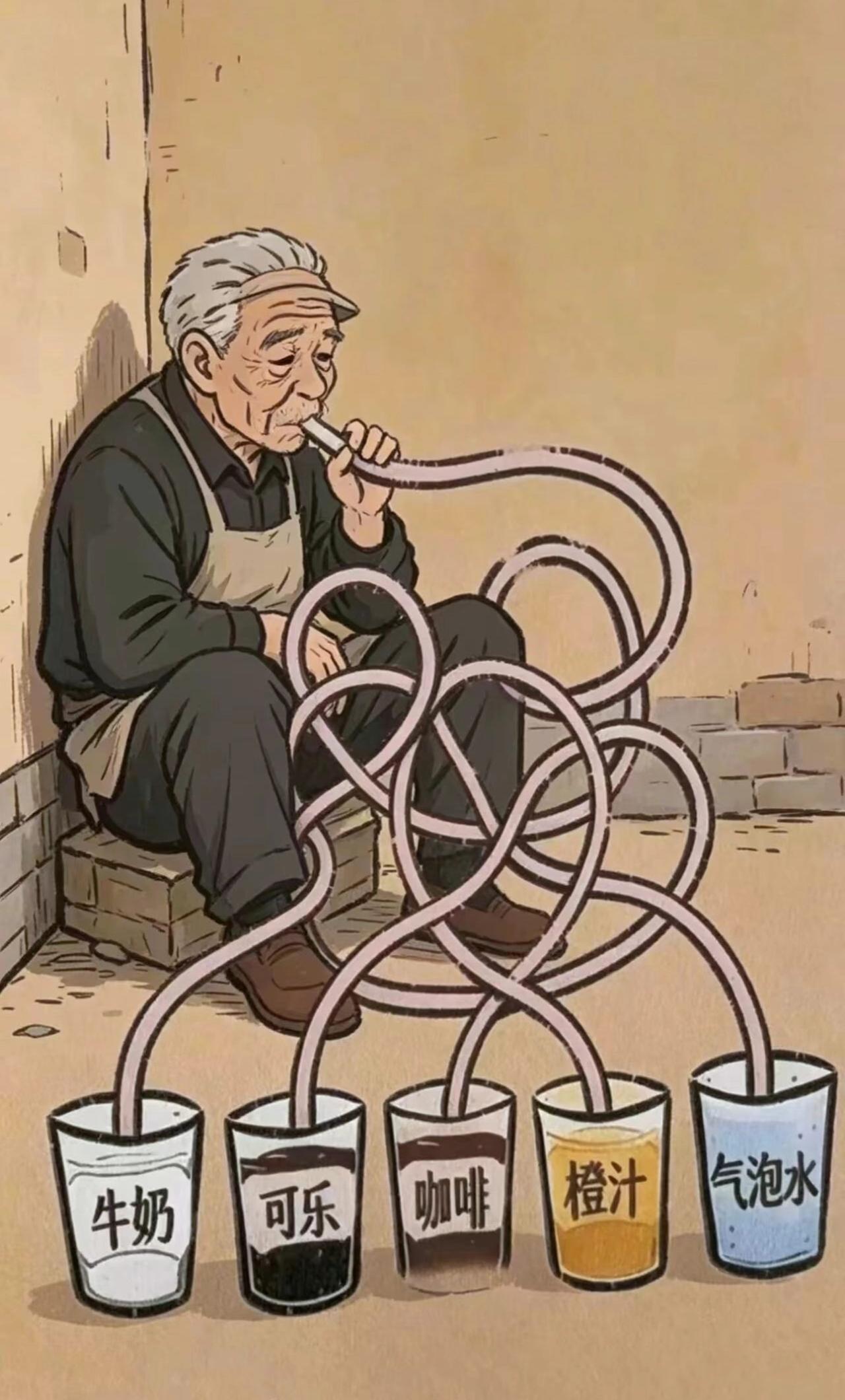 考考你的眼力怎么样！老头喝的是？