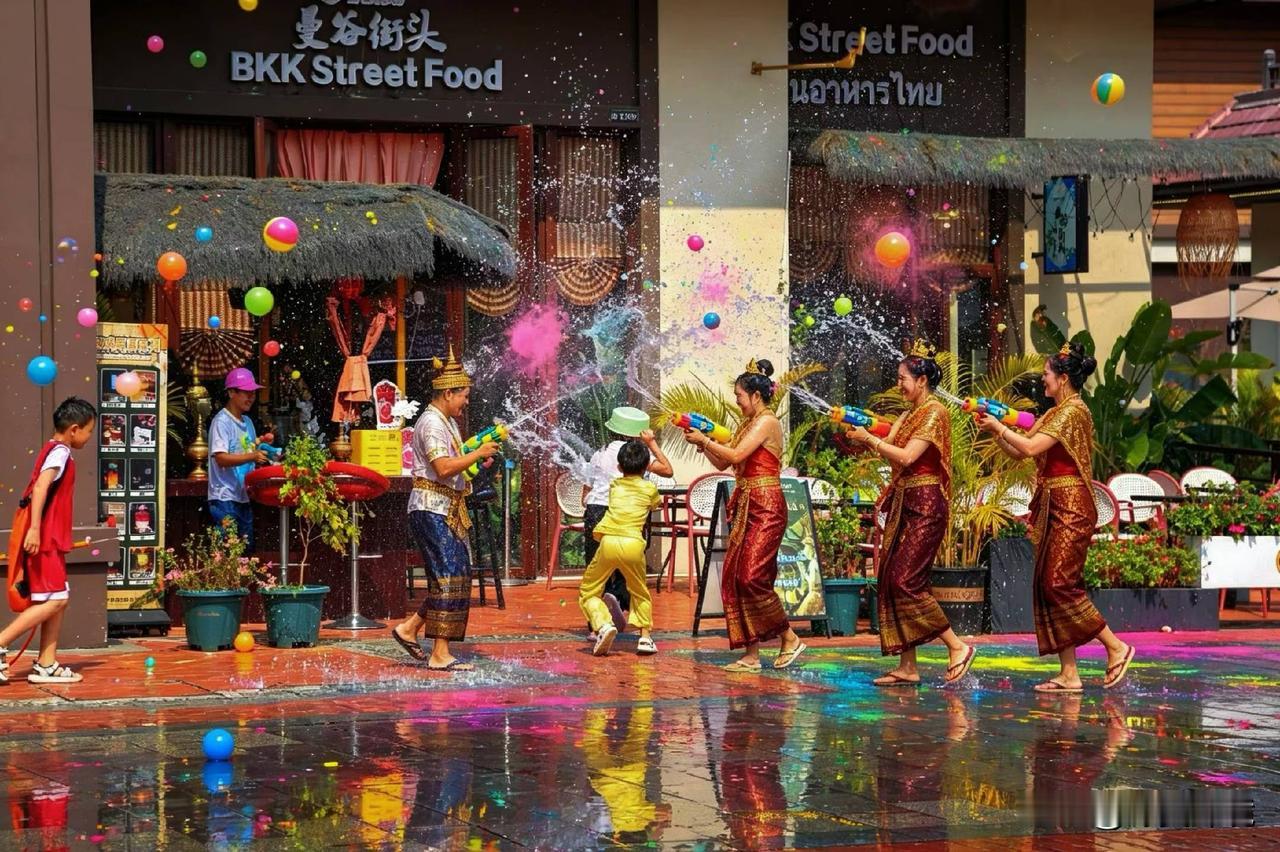 泼水节狂欢

泼水节狂欢，那场面简直太嗨了！之前我去参加傣族泼水节，一到现场就被