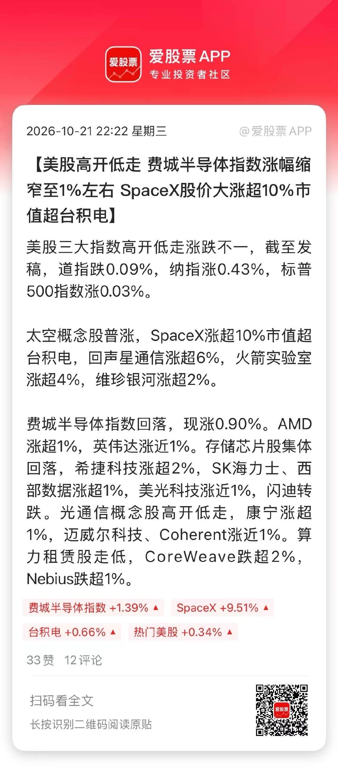 今晚欧美股市表现都不错，希望明天大A能够崛起！当然，也不用太大的期待，不然容易失