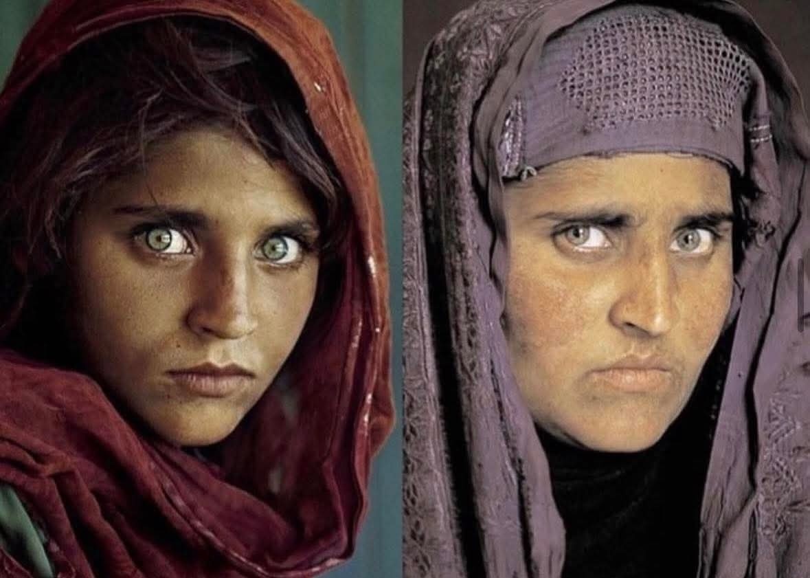 1984年Sharbat Gula，“阿富汗女孩”，1985年对比2002年30