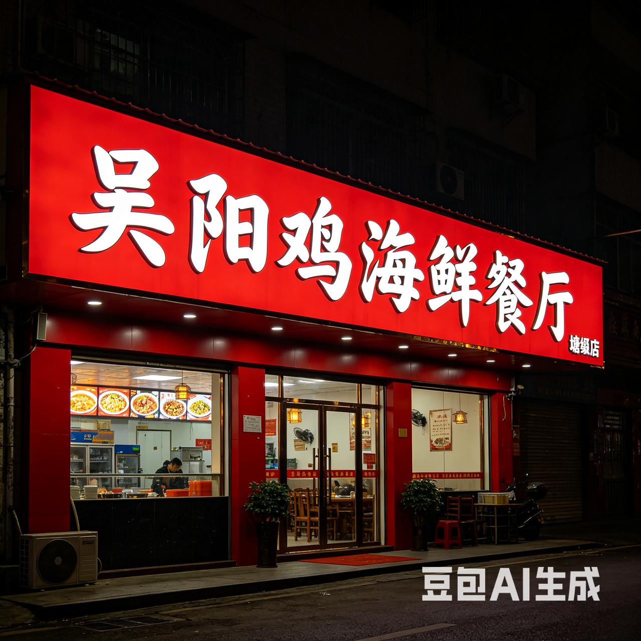 吴阳鸡海鲜餐厅，尽在塘㙍店。