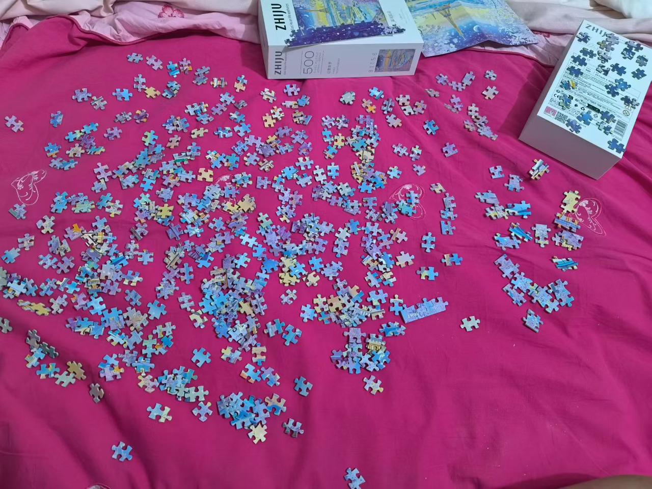 放下了手机，开始玩拼图🧩🧩🧩🧩