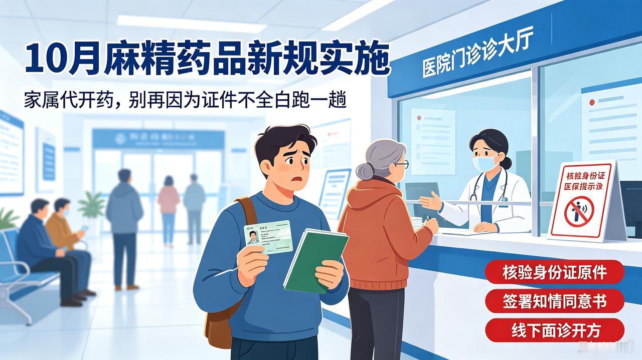 10月麻精药品新规实施，家属代开药，别再因为证件不全白跑一趟
 
不少家属抽空到