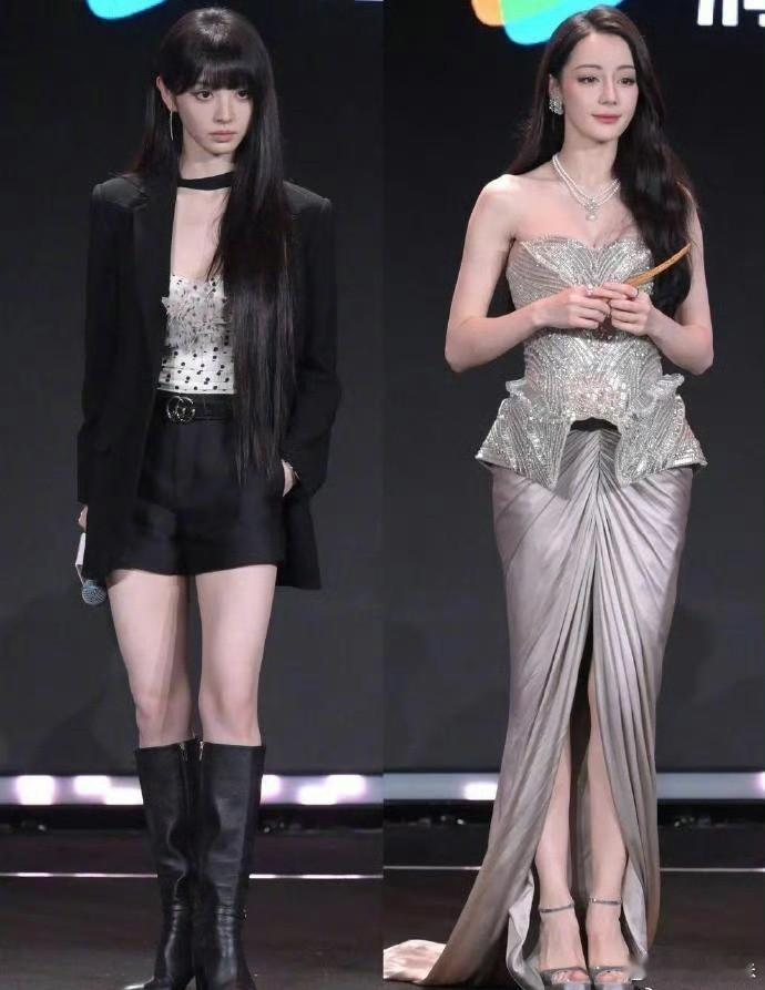 田曦薇与真美女同框，明显差距。 