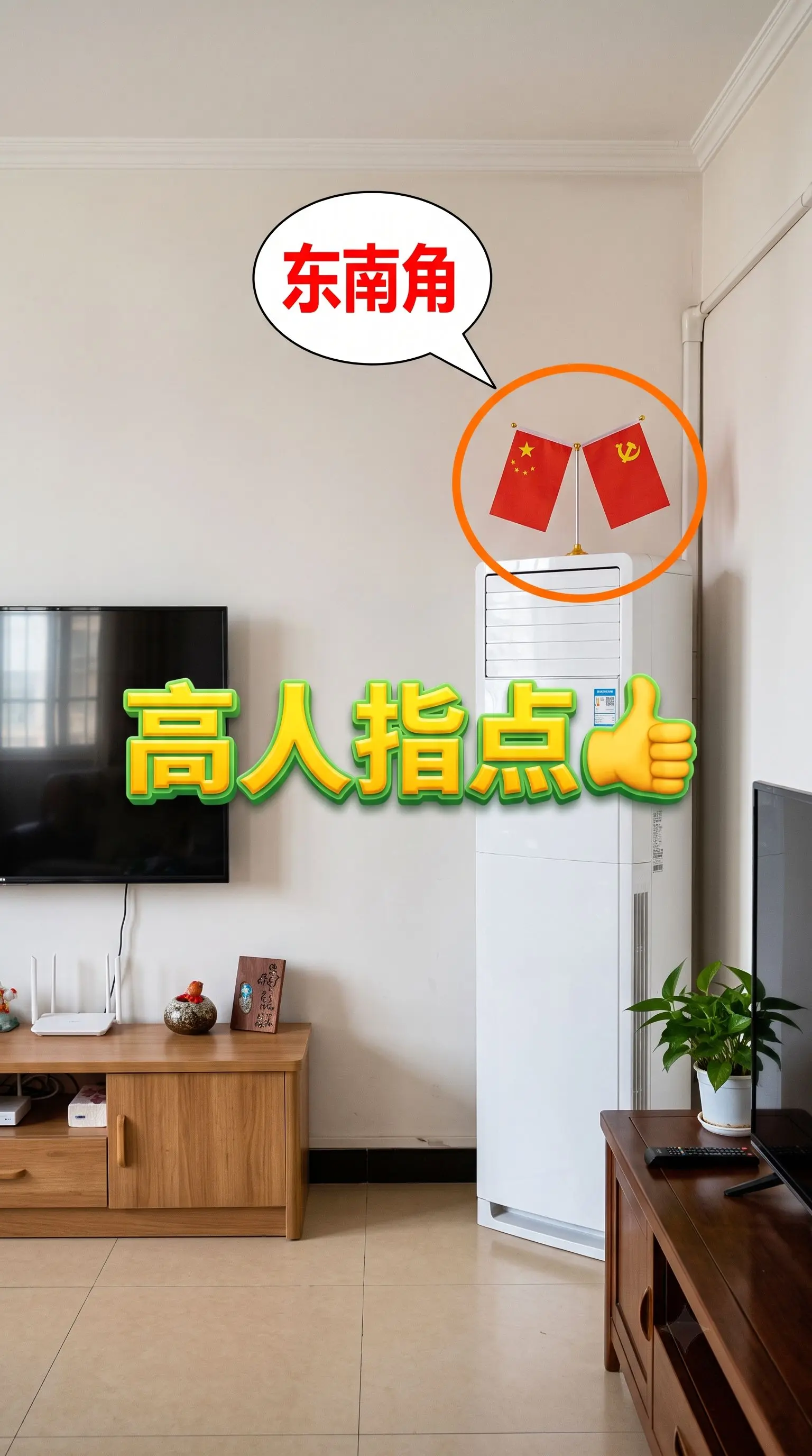 家中红旗立，从此无人欺。