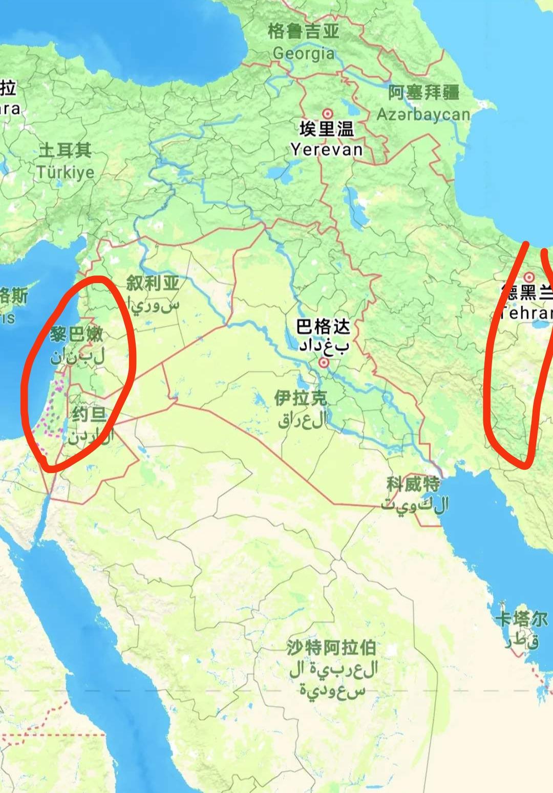 不过我有个疑问，以色列跟伊朗之间直线距离1800多公里中间还隔着好几个国家，难道