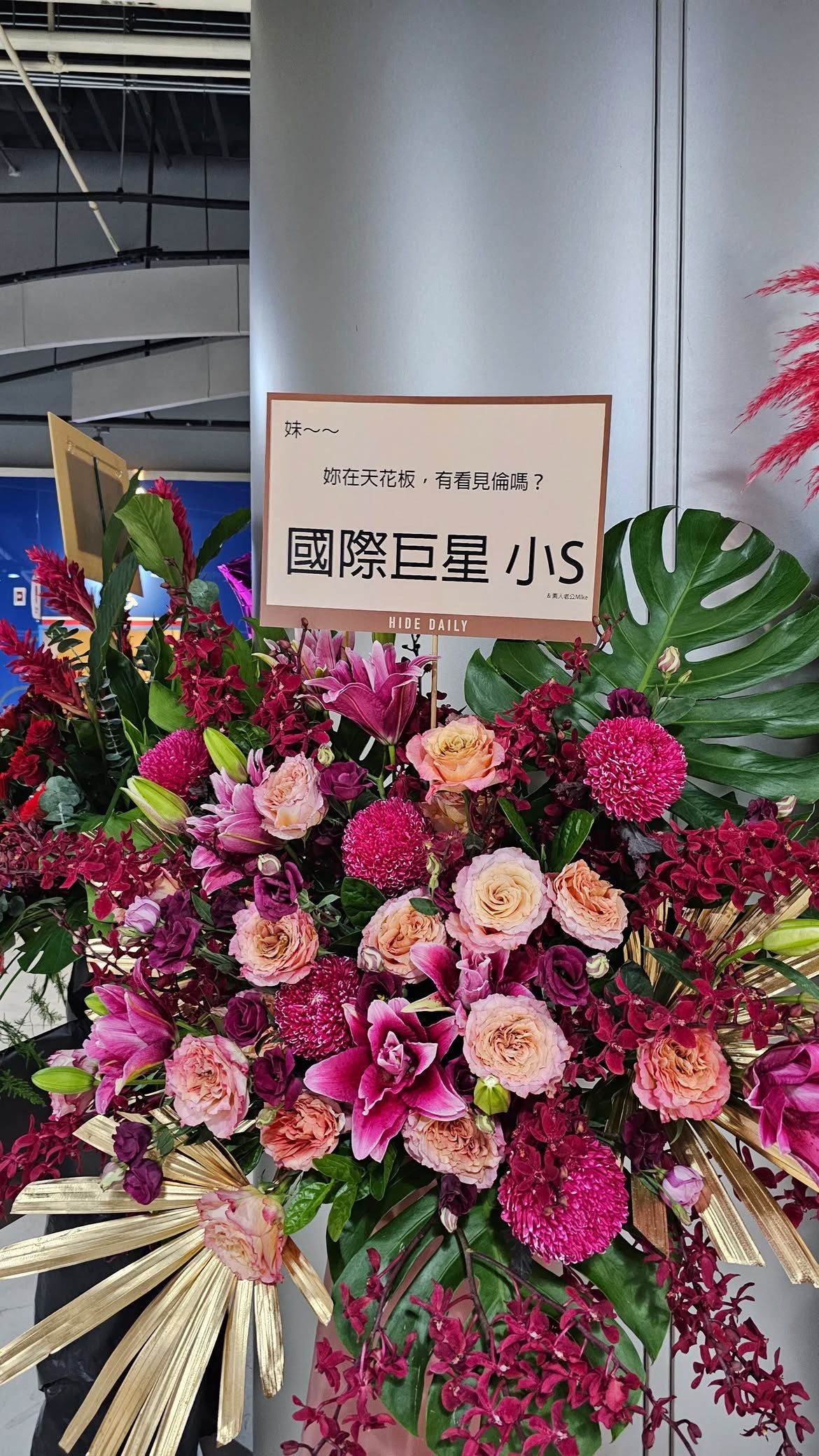 张惠妹台北大巨蛋开唱，国际巨星小S和素人老公mike再次送上演唱会祝贺花篮🤣?