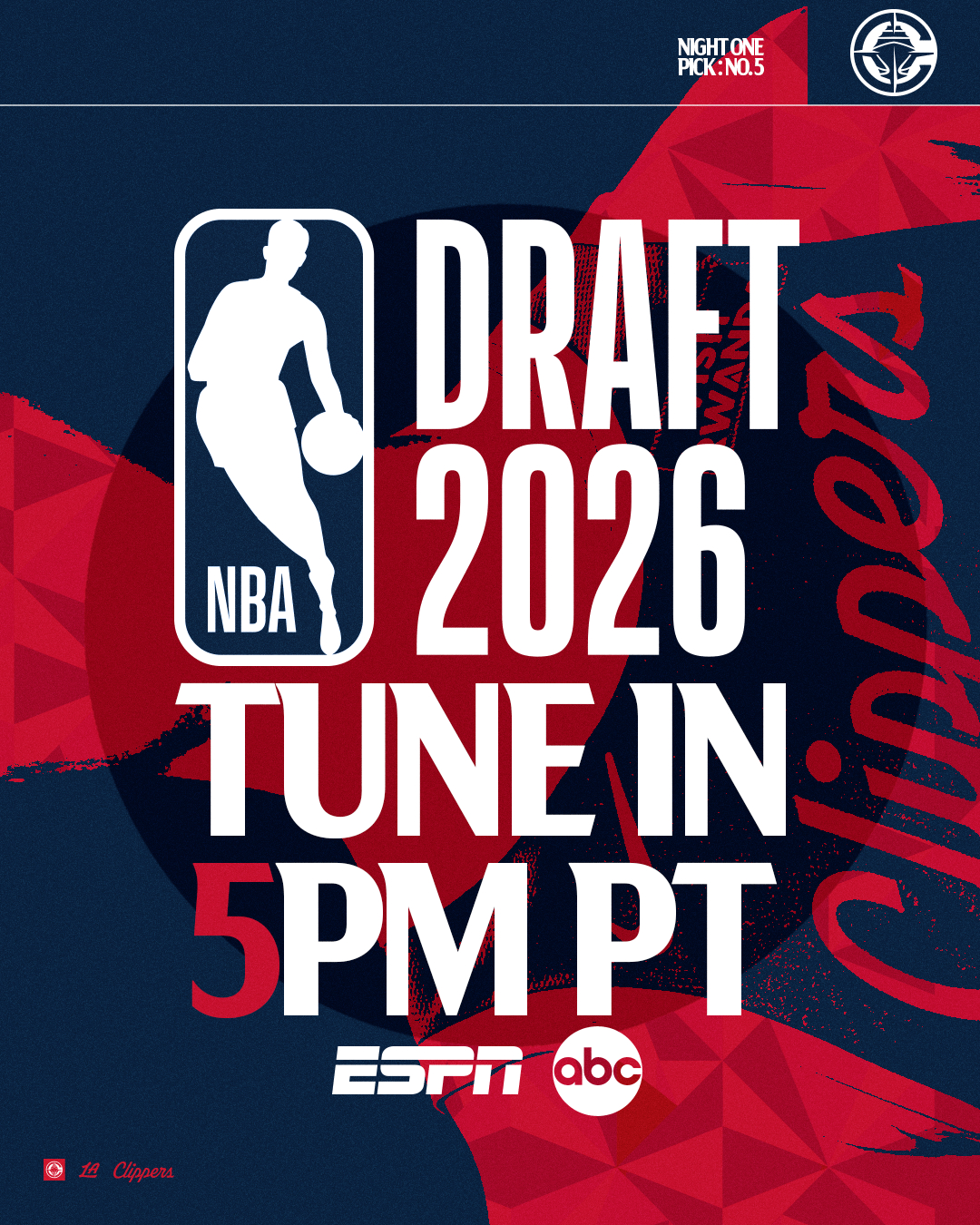 北京时间6月24日上午8点，锁定快船NBA2026选秀大会，一同见证五号签之夜!
