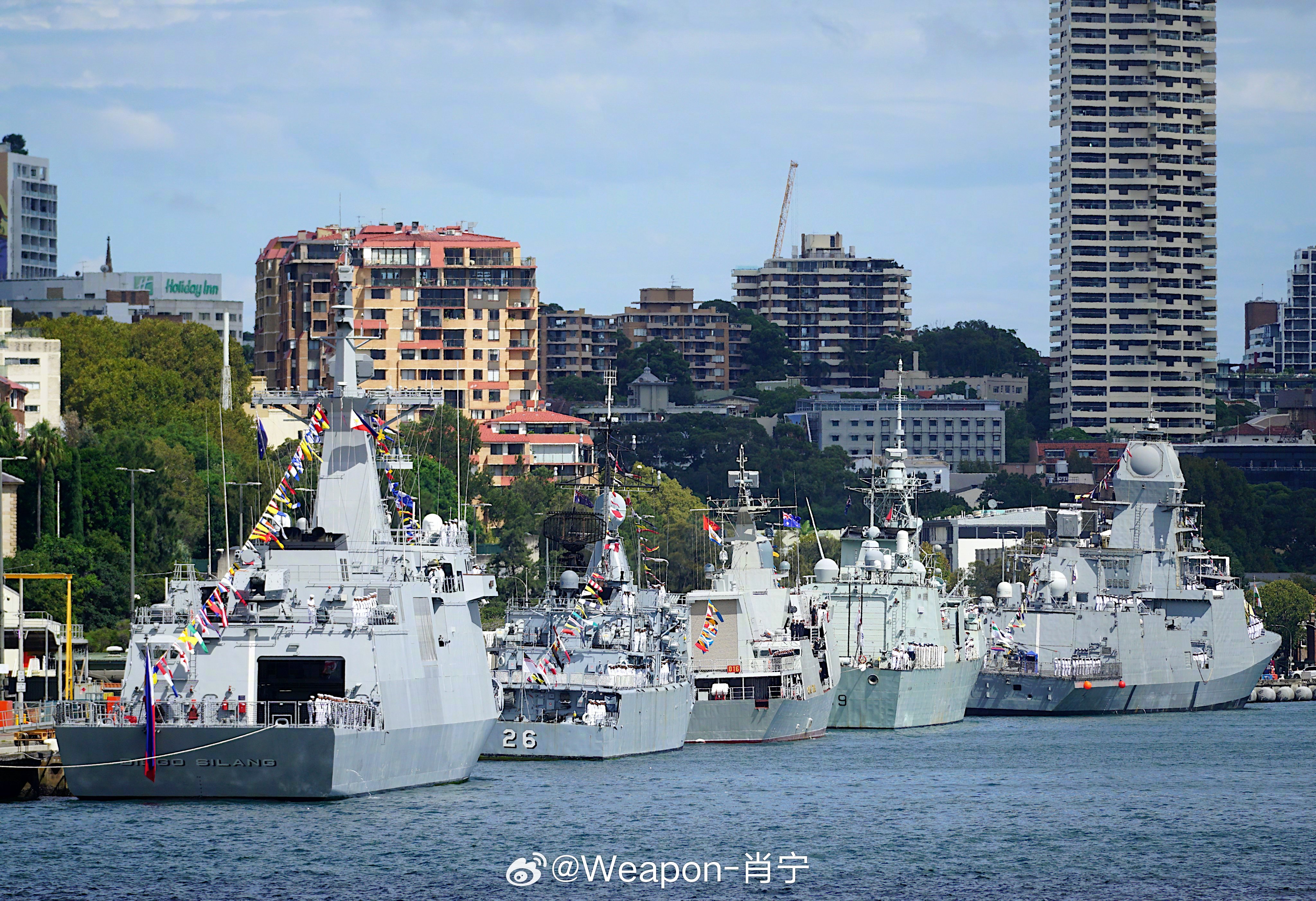 烽火问鼎计划兵器影像 澳大利亚海军国际舰队检阅，这是一场盛装打扮的护卫舰的盛会：