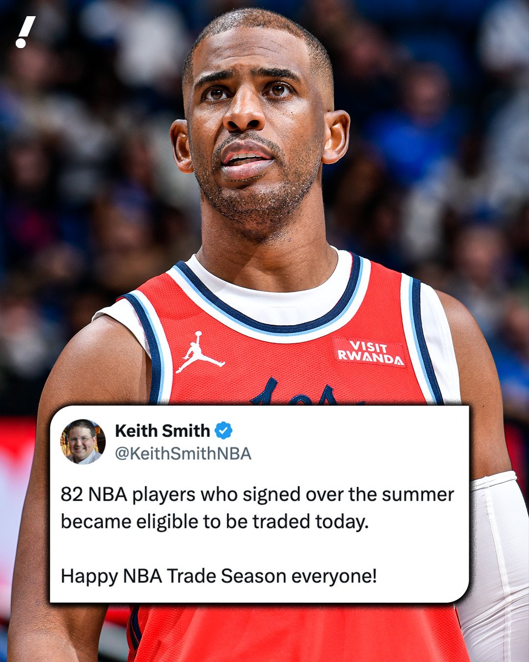 82名今夏签约的球员今天起有资格被交易那么问题来了，保罗去哪儿？现在是不局限于洛