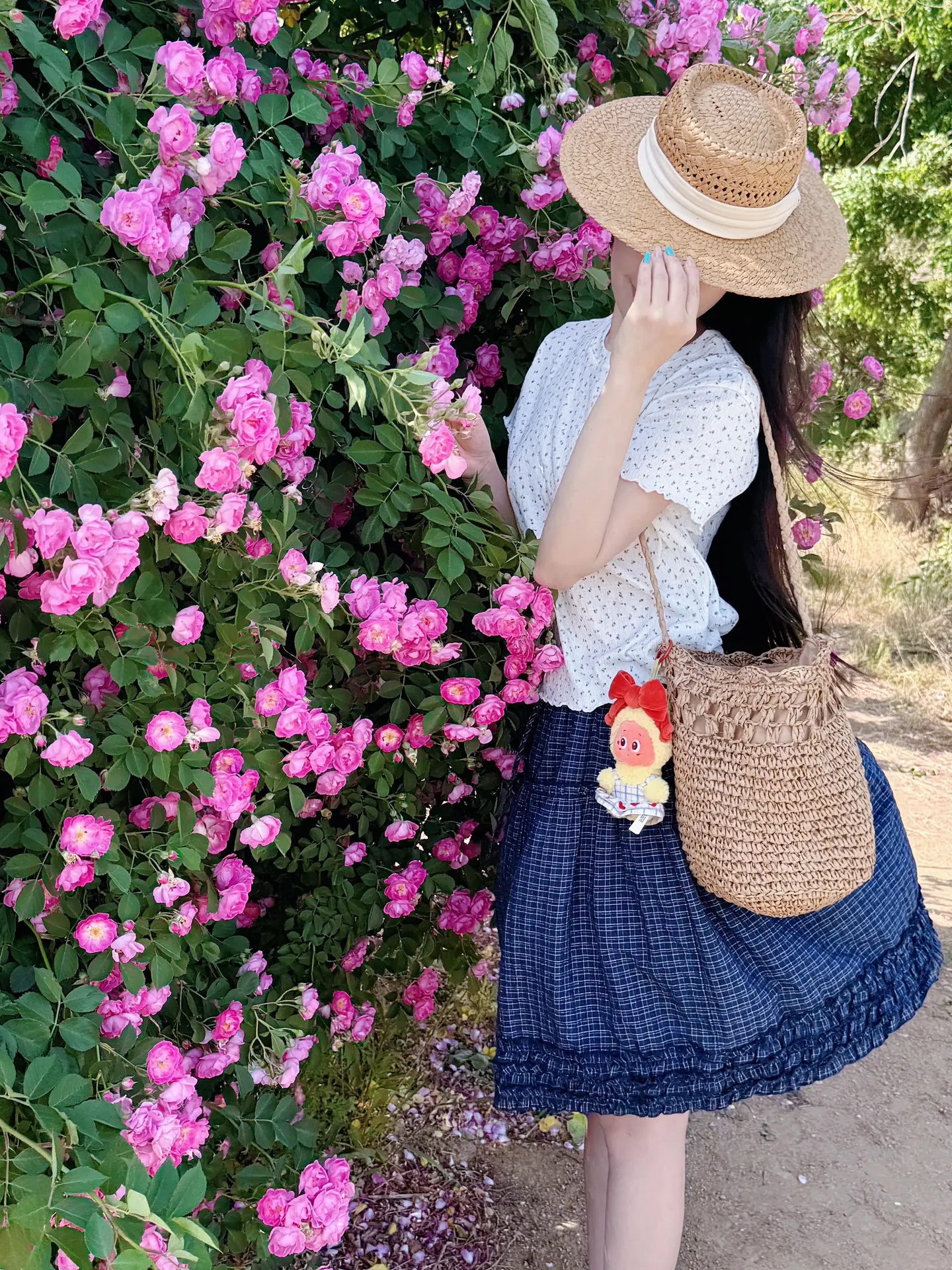 少女感夏日ootd 花与少女头像 草帽与碎花裙