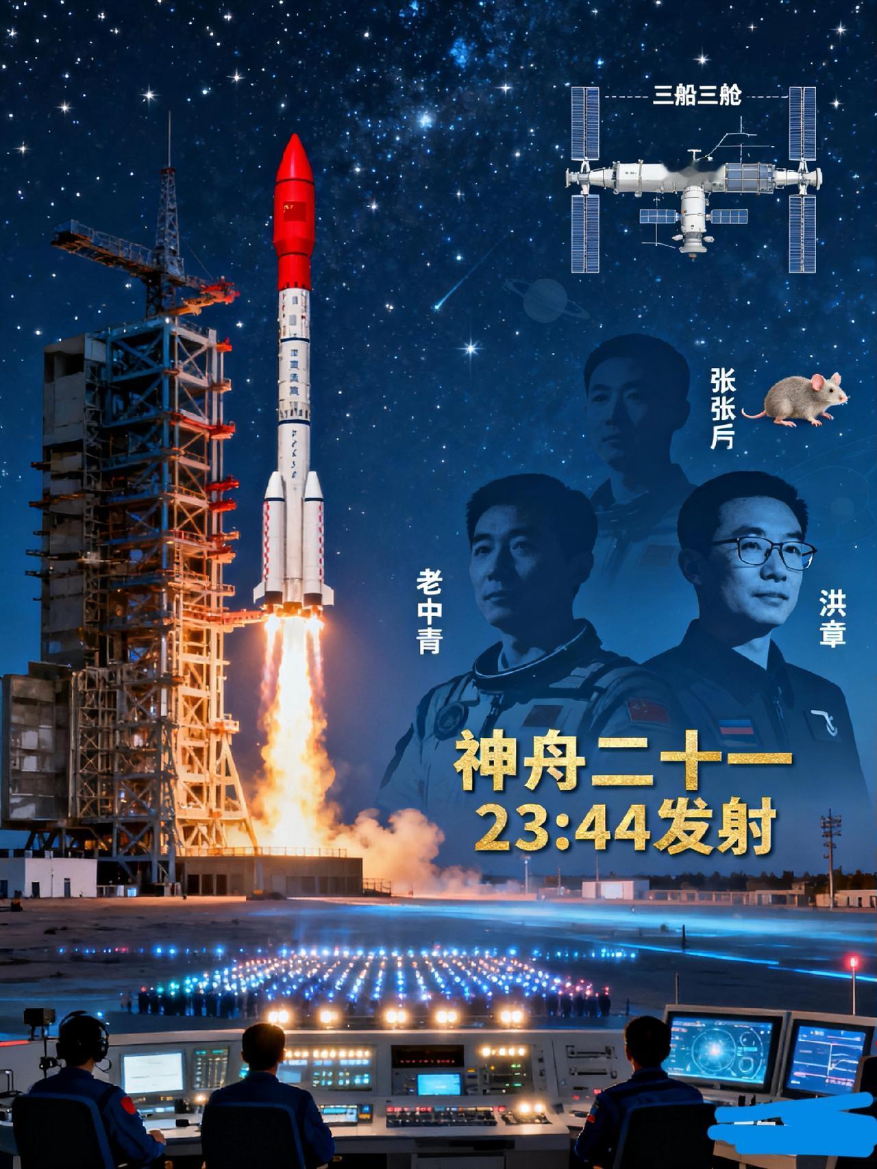 定了！神舟二十一今晚23时44分发射，四大看点藏不住
 
今夜23时44分，酒泉