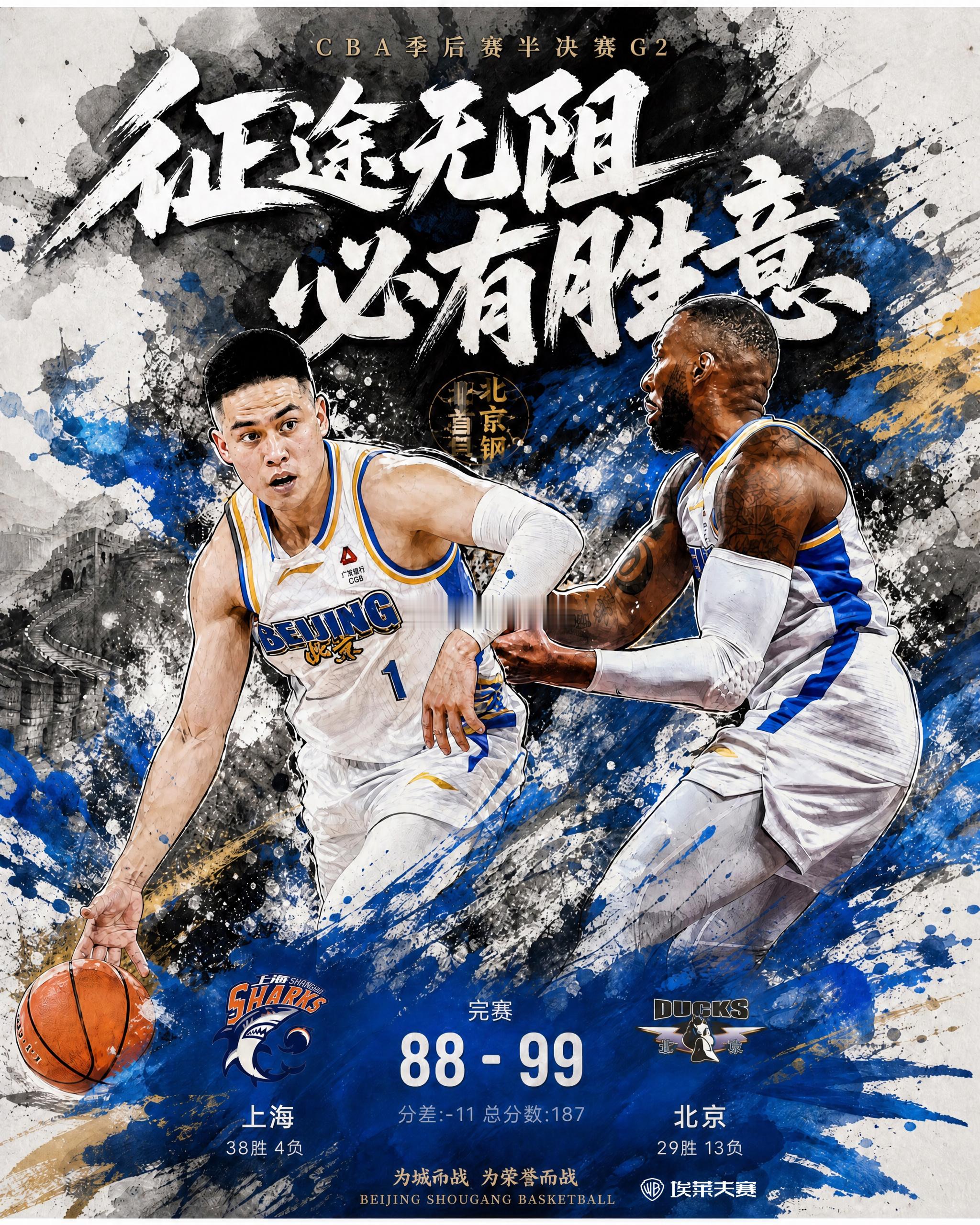 CBA半决赛上海vs北京G2上海男篮vs北京男篮 185组合救赎之战！双双20+