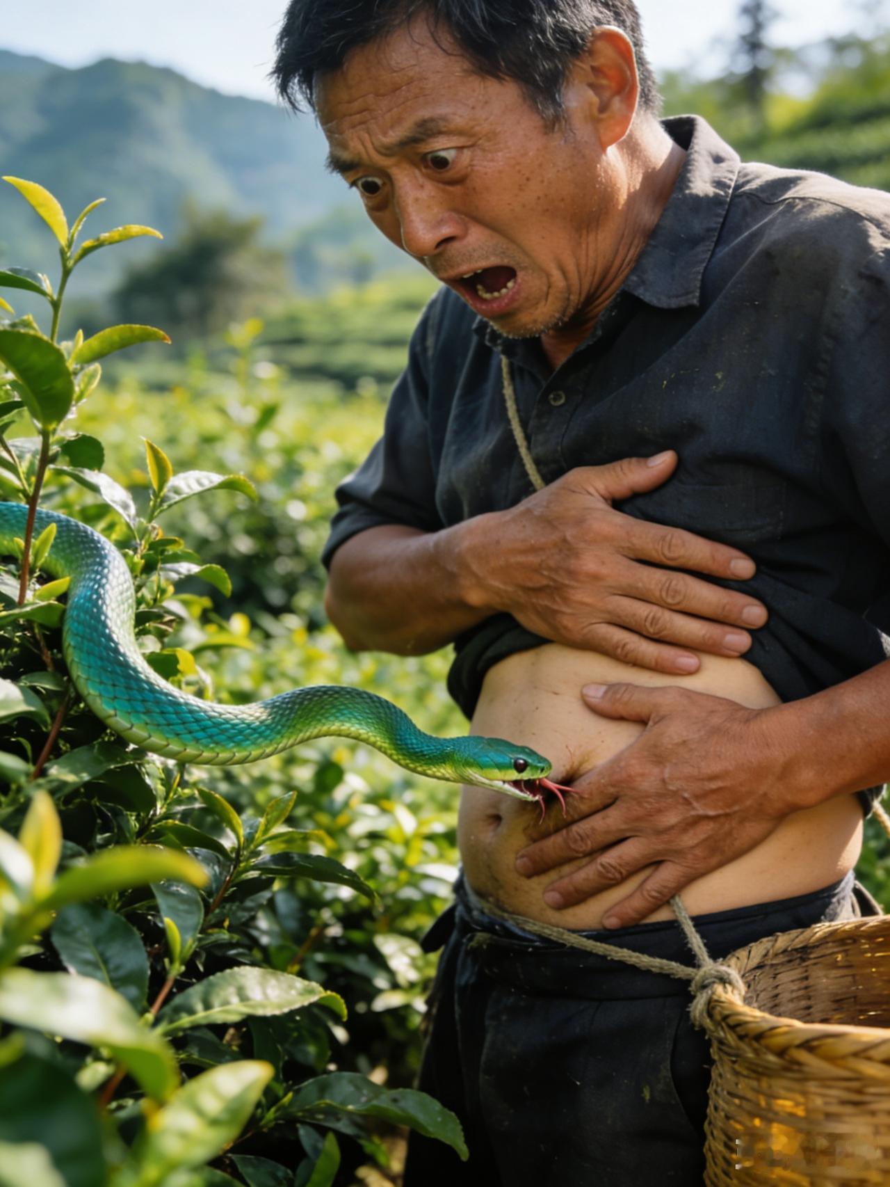 茶园惊魂！大叔采茶遭竹叶青咬伤，挤毒自救反致大面积淤伤，医生紧急敲响警钟
 
入