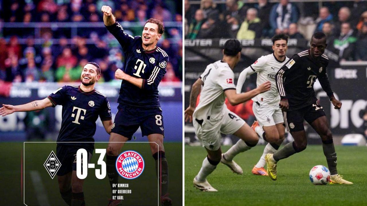 德甲：拜仁慕尼黑客场3-0拿下十人门兴，8连胜继续领跑。
卡斯特罗普染红，基米希