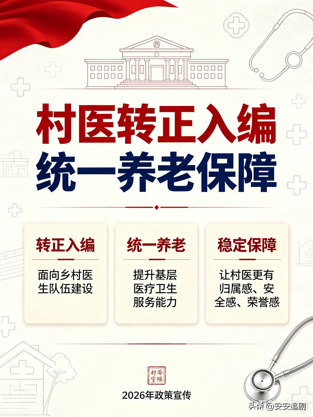 政府发文：村医转正入编，统一养老
 
乡村白大褂
2026年7月27日 江苏
 