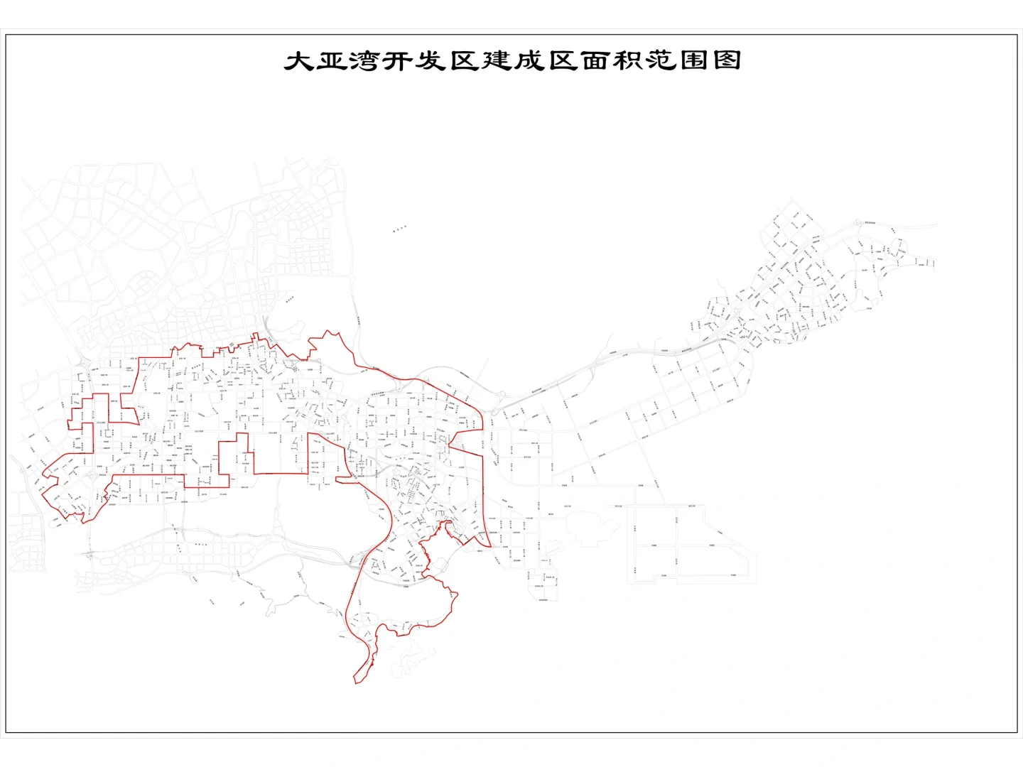 大亚湾开发区建成面积范围图