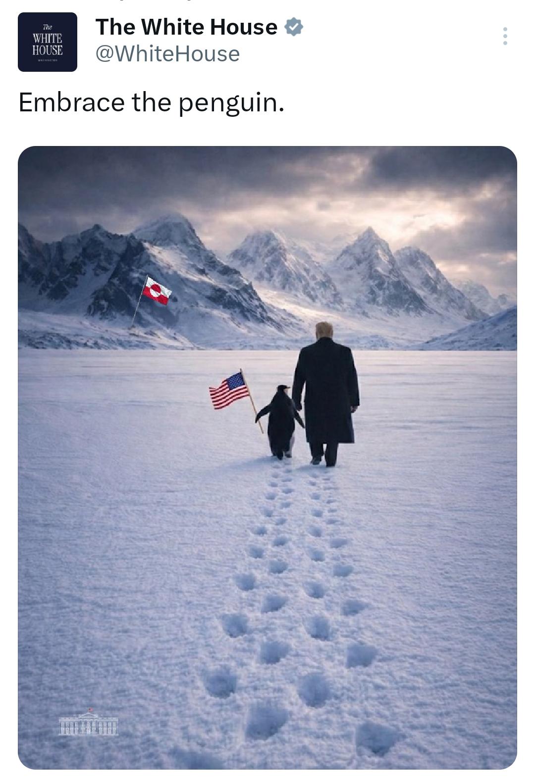 真的只是搞错？也许是将错就错。
美国社交平台AI生成了一张图片，内容是特朗普和小