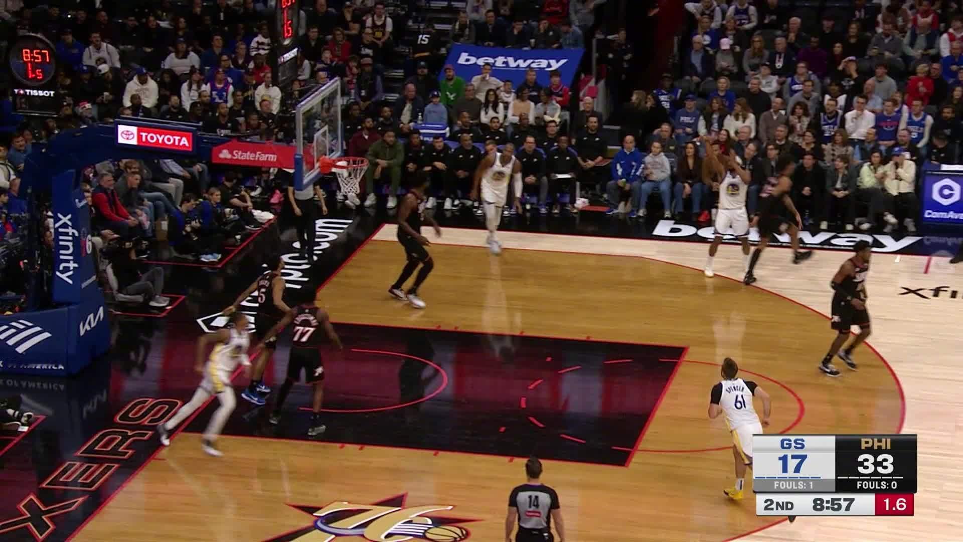 穆迪侧翼三分🔥勇士20:33费城76人。勇士vs76人