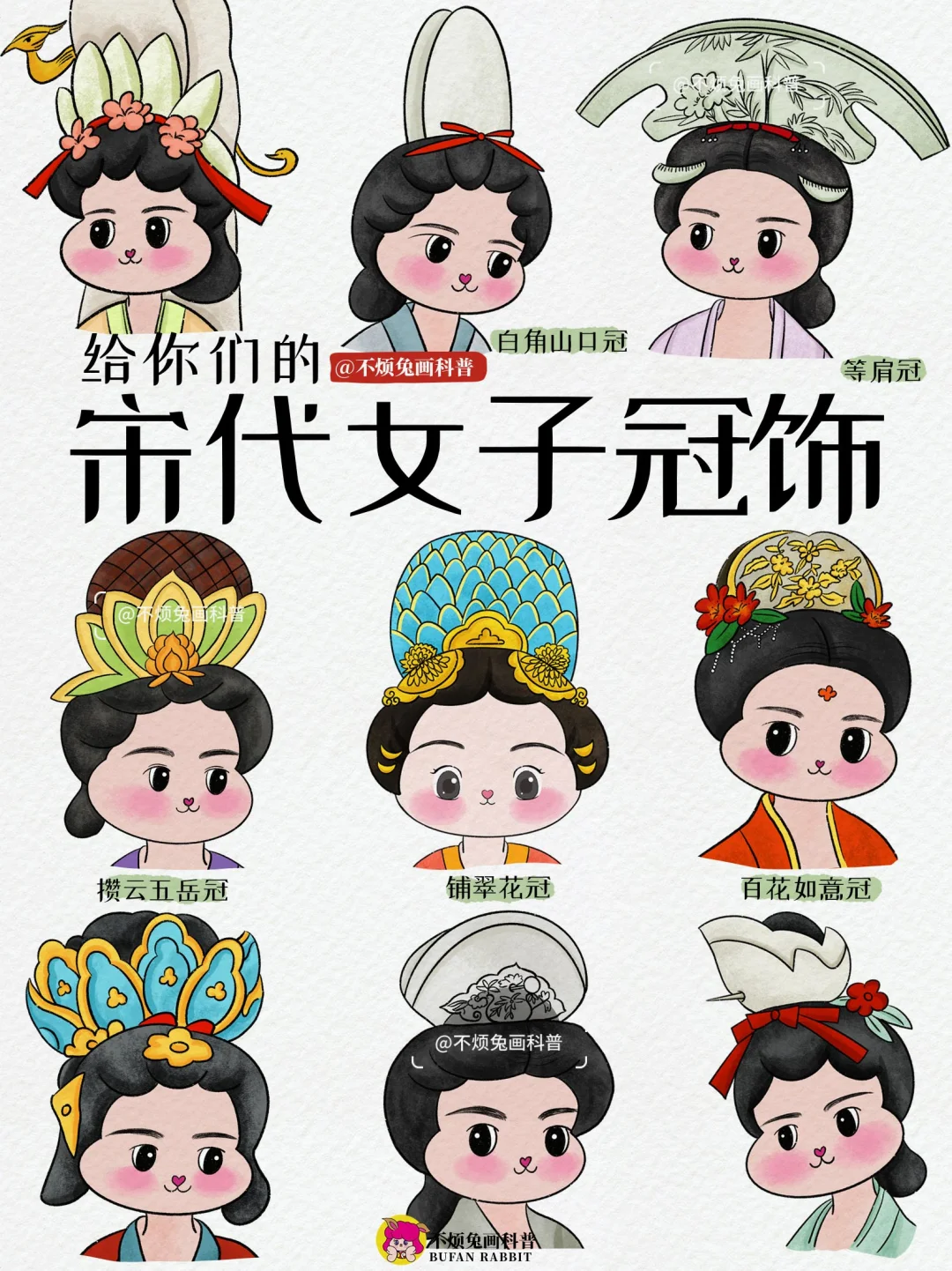 📕一图看懂宋代女子发饰“冠饰”