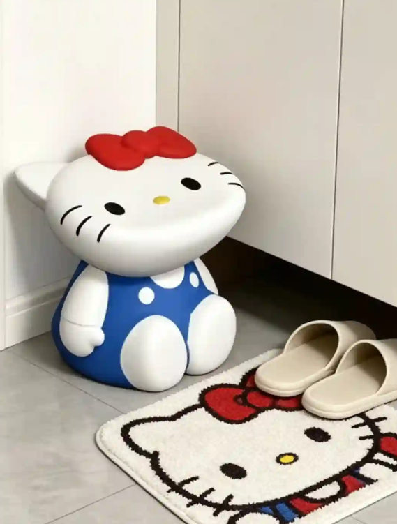 kitty脑有福了家的治愈感 这个超级超级萌的kitty换鞋凳太萌了