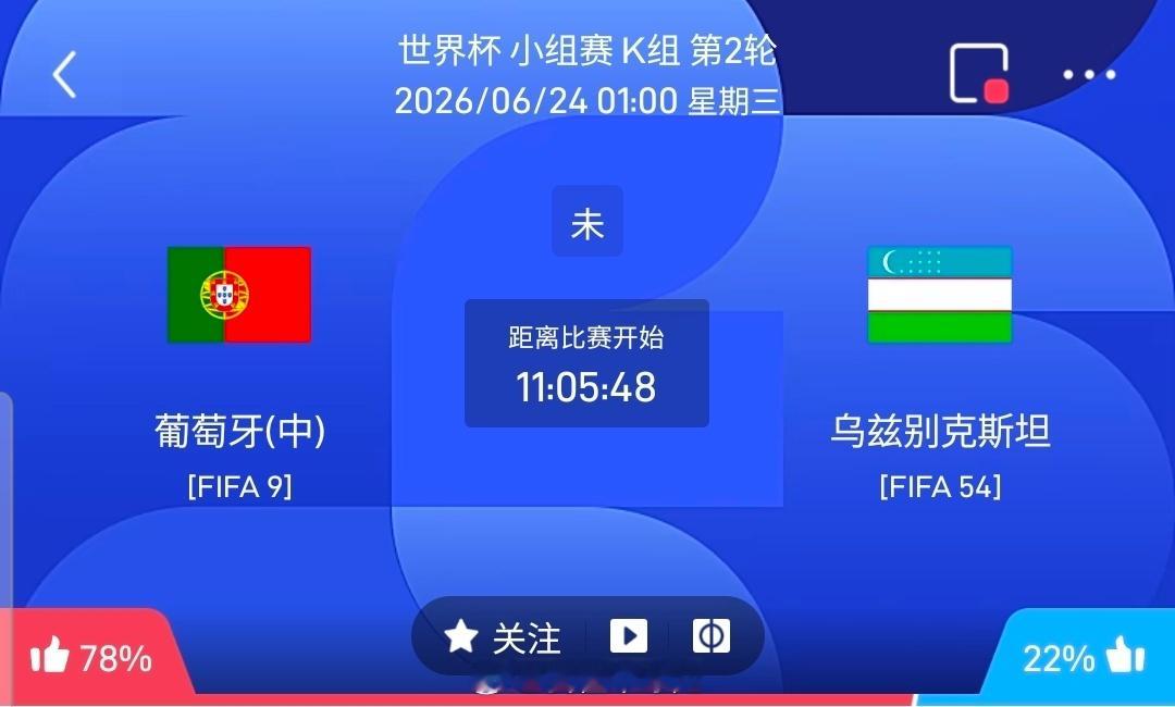 【足球】周二045世界杯方向：葡萄牙vs乌兹别克斯坦世界杯：葡萄牙VS乌兹别克斯