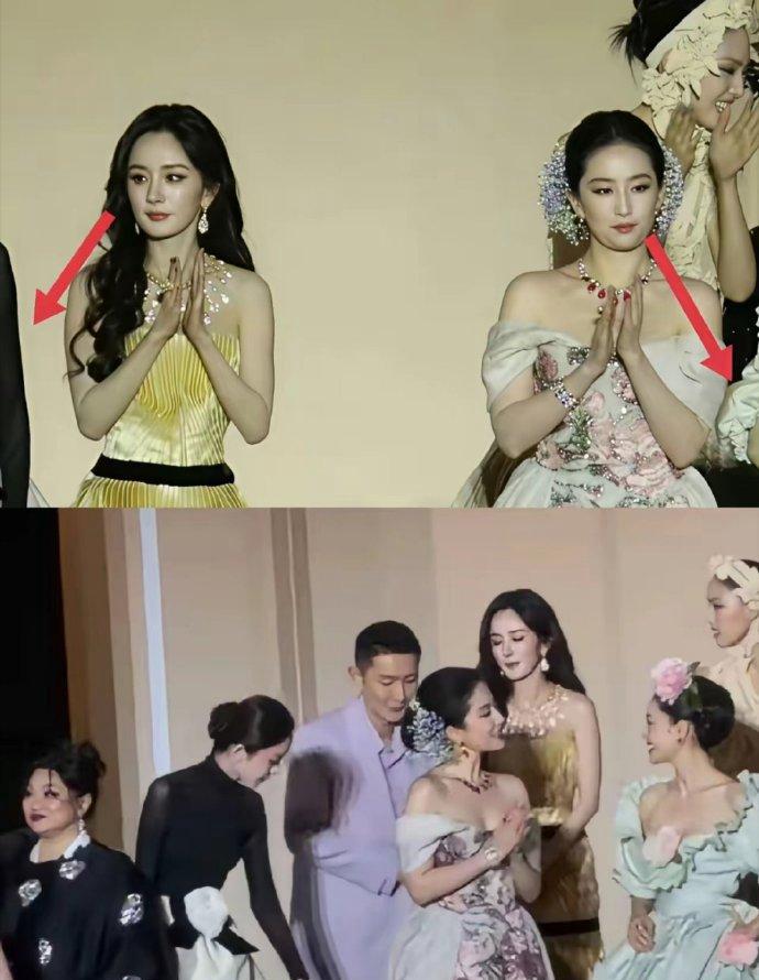 VOGUE盛典上，顶流女星的互动比戏还精彩。刘亦菲隔着人群都要夸马思纯漂亮，转头