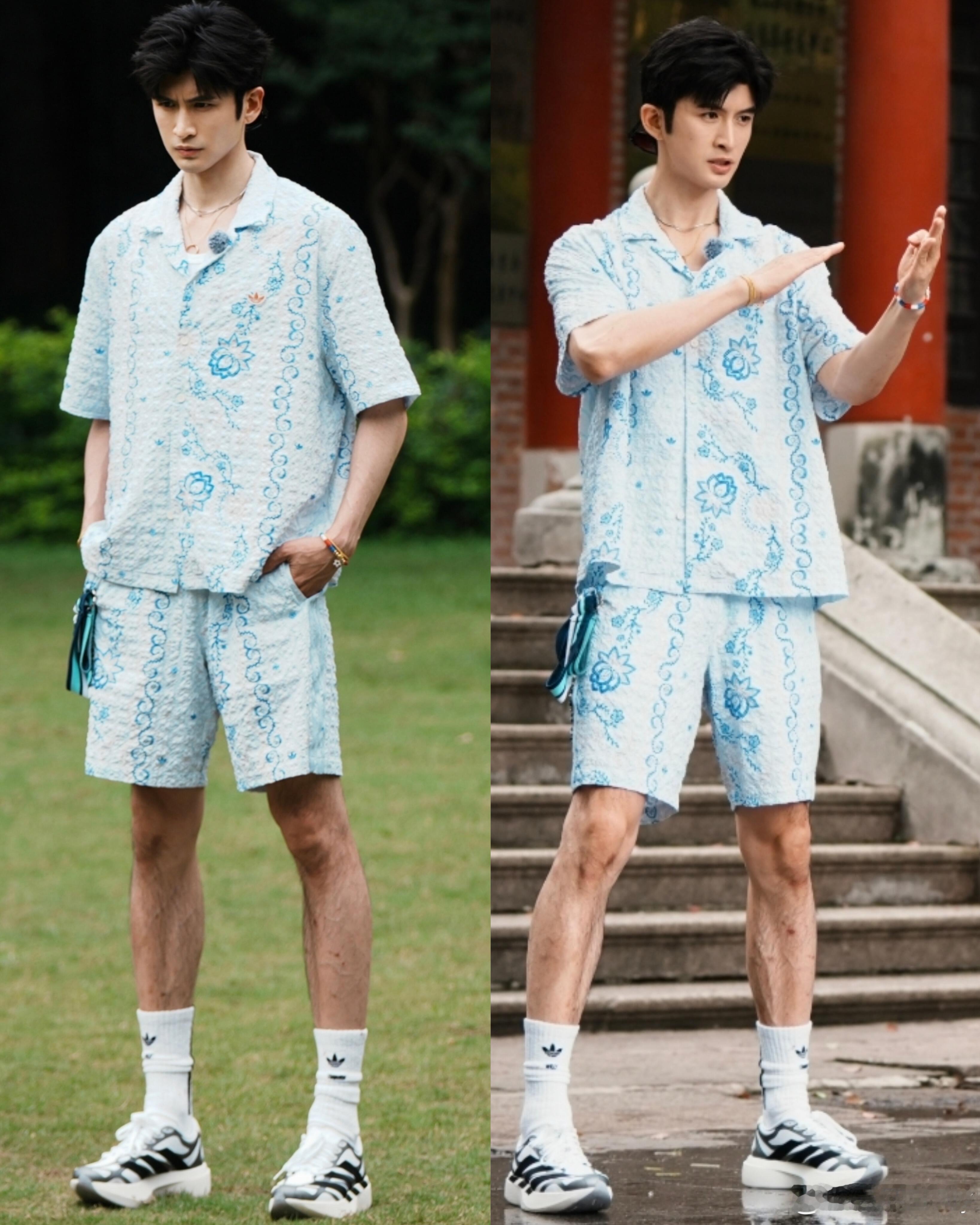 张云龙的夏日限定造型，清爽到我心巴上张云龙录制《上车吧！球王》第四期广州站的私服