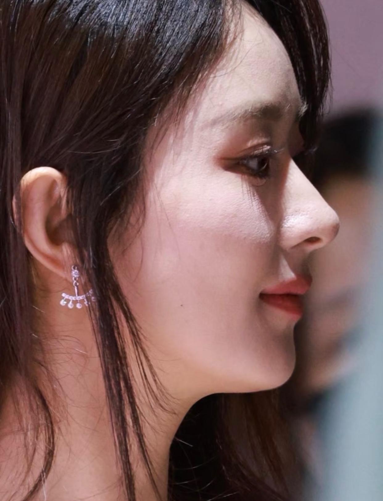 赵丽颖这封神的骨相，
咱除了感叹脸是真小果然巴掌大，
再看只会说，
额头饱满鼻子